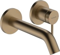 Hansgrohe Tecturis S Single Lever Basin Mixer for Concealed Installation Wall-Mounted Ecosmart+ with Spout 16,5cm - Brushed Bronze