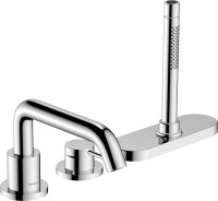 Hansgrohe Tecturis S 3-Hole Rim Mounted Single Lever Bath Mixer with Sbox - Chrome