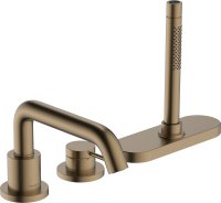 Hansgrohe Tecturis S 3-Hole Rim Mounted Single Lever Bath Mixer with Sbox - Brushed Bronze