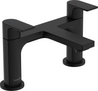 Hansgrohe Rebris E 2-Hole Rim Mounted Bath Mixer - Matt Black