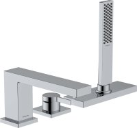 Hansgrohe Tecturis E 3-Hole Rim Mounted Single Lever Bath Mixer with Sbox - Chrome