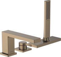 Hansgrohe Tecturis E 3-Hole Rim Mounted Single Lever Bath Mixer with Sbox - Brushed Bronze