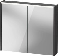 Duravit D-Code 800mm x 700mm Illuminated 2 Door Mirror Cabinet - Matt Graphite