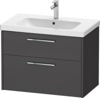 Duravit D-Code 784mm x 460mm 2 Drawer Wall Hung Vanity Unit - Matt Graphite