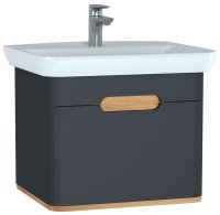 Vitra Sento 650mm Vanity Unit with 1 Drawer & Basin - Anthracite