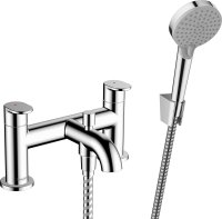 Hansgrohe Vernis Blend 2-Hole Rim Mounted Bath Mixer with Diverter Valve & Vernis Blend Hand Shower Vario - Chrome