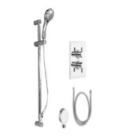 The White Space Thermostatic Dual Shower Valve With Hand Shower And Sliding Rail Kit -