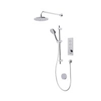 Tavistock Axiom Chrome Triple Function Shower System With Riser Kit, Overhead Shower & Smartflow Bath Filler