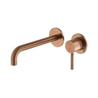 Vado Individual Origins Slimline 2 Hole Wall Mounted Single Lever Basin Mixer with 180mm Spout - Brushed Bronze