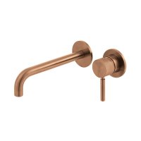 Vado Individual Origins Knurled Slimline 2 Hole Wall Mounted Single Lever Basin Mixer with Knurled Handle - Brushed Bronze