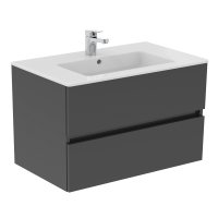 Ideal Standard Eurovit+ 100cm Wall Mounted Vanity Unit with 2 Drawers - Mid Grey