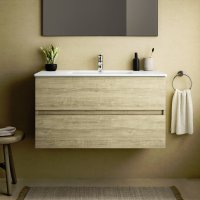 Ideal Standard Eurovit+ 100cm Wall Mounted Vanity Unit with 2 Drawers - Natural Oak