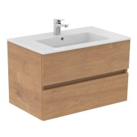 Ideal Standard Eurovit+ 100cm Wall Mounted Vanity Unit with 2 Drawers - Natural Oak