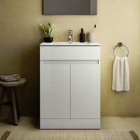 Ideal Standard Eurovit+ 60cm Floor Standing Vanity Unit with 2 Doors - Gloss White