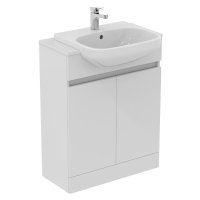 Ideal Standard Eurovit+ 65cm Semi Countertop Basin Unit with 2 Doors - Gloss White