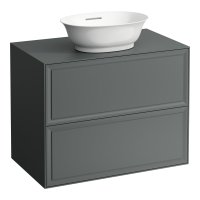 Laufen The New Classic 800mm Drawer Element for Bowl with Two Drawers - Traffic Grey