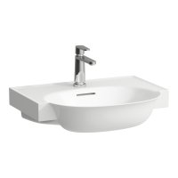 Laufen The New Classic 600mm Semi Recessed Basin with 1 Tap Hole - White