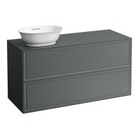 Laufen The New Classic 1200mm Drawer Element with Left Hand Cutout with Two Drawers - Traffic Grey