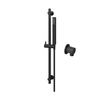 Abacus Round Outlet Shower Valve Riser Rail Kit - Matt Black