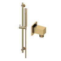 Abacus Square Outlet Shower Valve Riser Rail Kit - Brushed Brass