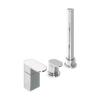 Abacus Ki Deck Mounted Bath Shower 3 Tap Hole - Chrome