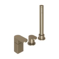 Abacus Ki Deck Mounted Bath Shower 3 Tap Hole - Brushed Nickel