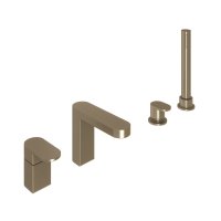 Abacus Ki Deck Mounted Bath Shower 4 Tap Hole - Brushed Nickel