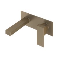 Abacus Plan Wall Mounted Basin Mixer with EZ Box - Brushed Nickel