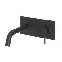 Abacus Iso Wall Mounted Basin Mixer - Matt Black