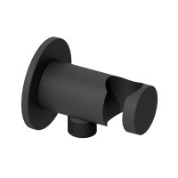 Abacus Emotion Round Wall Outlet Shower Valve & Holder - Matt Black