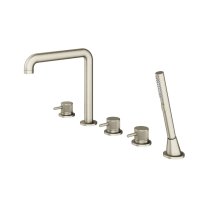 Abacus Iso Pro Deck Mounted 5 Tap Hole Bath-Shower Mixer - Brushed Nickel