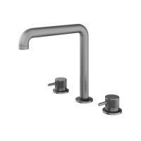 Abacus Iso Pro Deck Mount 3 Tap Hole Basin Mixer - Anthracite