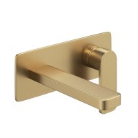 Abacus Edge Wall Mounted Concealed Basin Mixer - Brushed Brass