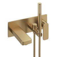 Abacus Edge Wall Mounted Concealed Bath-Shower Mixer - Brushed Brass