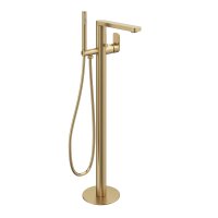 Abacus Edge Freestanding Bath-Shower Mixer - Brushed Brass