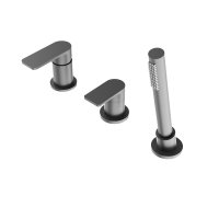 Abacus Edge Deck Mounted Bath Mixer 3 Tap Hole for use with Bath Filler - Anthracite