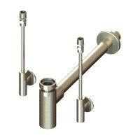 Abacus Professional Bottle Trap and Designer Isolation Valve Kit - Brushed Nickel