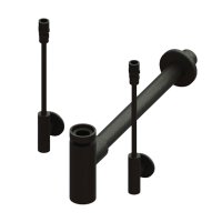 Abacus Professional Bottle Trap and Designer Isolation Valve Kit - Matt Black