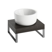 Abacus Concept Cloud 500mm Basin Shelf with Matt Anthracite Towel Hangers - Lava