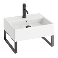 Abacus Concept Pure 500mm 1 Tap Hole Basin with Matt Anthracite Towel Hangers