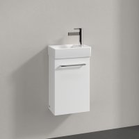 Villeroy & Boch Avento 340mm 1 Left Hand Door Vanity Unit with Chrome Handle - Brilliant White