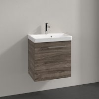 Villeroy & Boch Avento 530mm 1 Left Hand Door Vanity Unit with Chrome Handle - Stone Oak