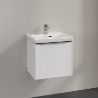 Villeroy & Boch Subway 3.0 500mm 1 Drawer Vanity Unit with Chrome Handles - Brilliant White