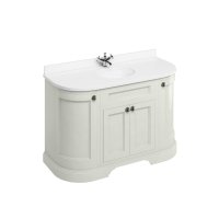 Burlington 1340mm Curved Vanity Unit with Doors and Worktop - Sand