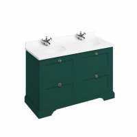 Burlington 1300mm Vanity Unit with Four Drawers and Worktop - Matt Green