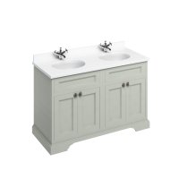 Burlington 1300mm Vanity Unit with Four Doors and Worktop - Dark Olive