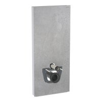 Geberit Monolith Plus for Wall Hung WC (114cm) - Concrete Stoneware / Brushed Aluminium