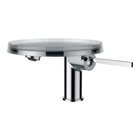 Kartell by Laufen 110mm Projection Basin Mixer with Lever and Transparent Crystal Disc Bowl - Chrome