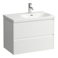 Laufen Lani Gloss White 750mm 2 Drawer Vanity Unit and Basin (Left Hand Shelf)