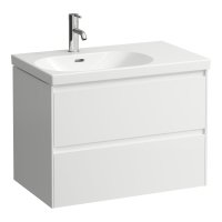 Laufen Lani Matt White 750mm 2 Drawer Vanity Unit and Basin (Right Hand Shelf)